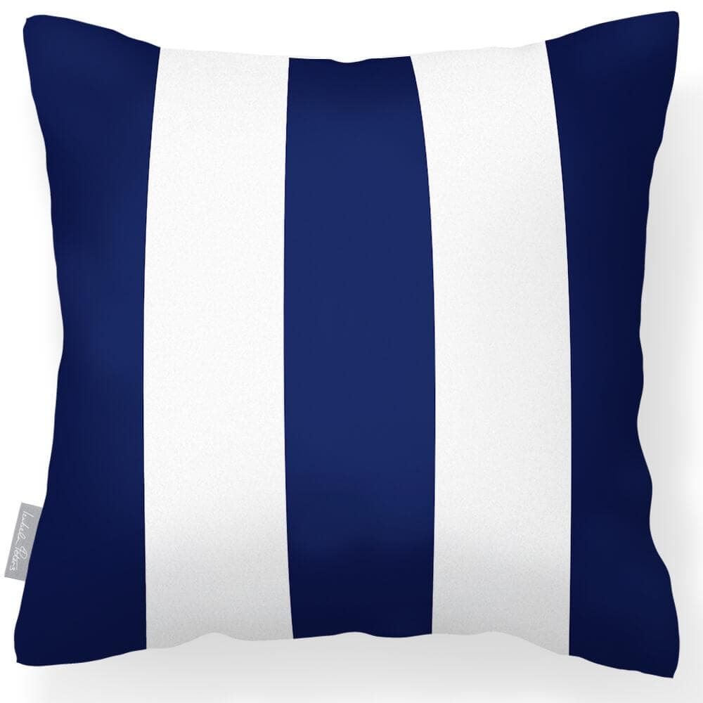 Outdoor Garden Waterproof Cushion - 3 Stripes - Midnight 50 x 50 cm by Izabela Peters