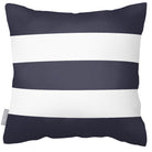 Outdoor Garden Waterproof Cushion - 3 Stripes Horizontal - Graphite 50 x 50 cm by Izabela Peters