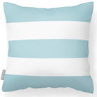 Outdoor Garden Waterproof Cushion - 3 Stripes Horizontal - Celeste Blue 50 x 50 cm by Izabela Peters