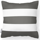 Outdoor Garden Waterproof Cushion - 3 Stripes Horizontal - Beluga 50 x 50 cm by Izabela Peters