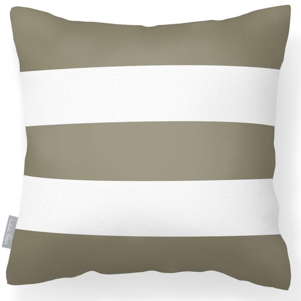 Outdoor Garden Waterproof Cushion - 3 Stripes Horizontal  Izabela Peters Martini Olive 40 x 40 cm 