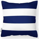 Outdoor Garden Waterproof Cushion - 3 Stripes Horizontal - Midnight 50 x 50 cm by Izabela Peters