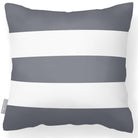 Outdoor Garden Waterproof Cushion - 3 Stripes Horizontal - Grey 50 x 50 cm by Izabela Peters