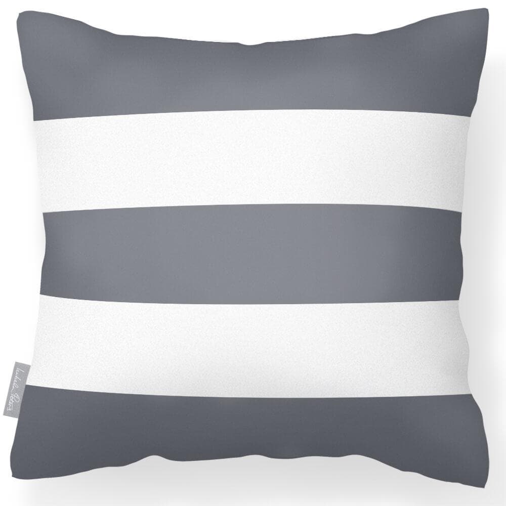 Outdoor Garden Waterproof Cushion - 3 Stripes Horizontal  Izabela Peters Grey 40 x 40 cm 