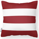 Outdoor Garden Waterproof Cushion - 3 Stripes Horizontal - Raspberry Red 50 x 50 cm by Izabela Peters