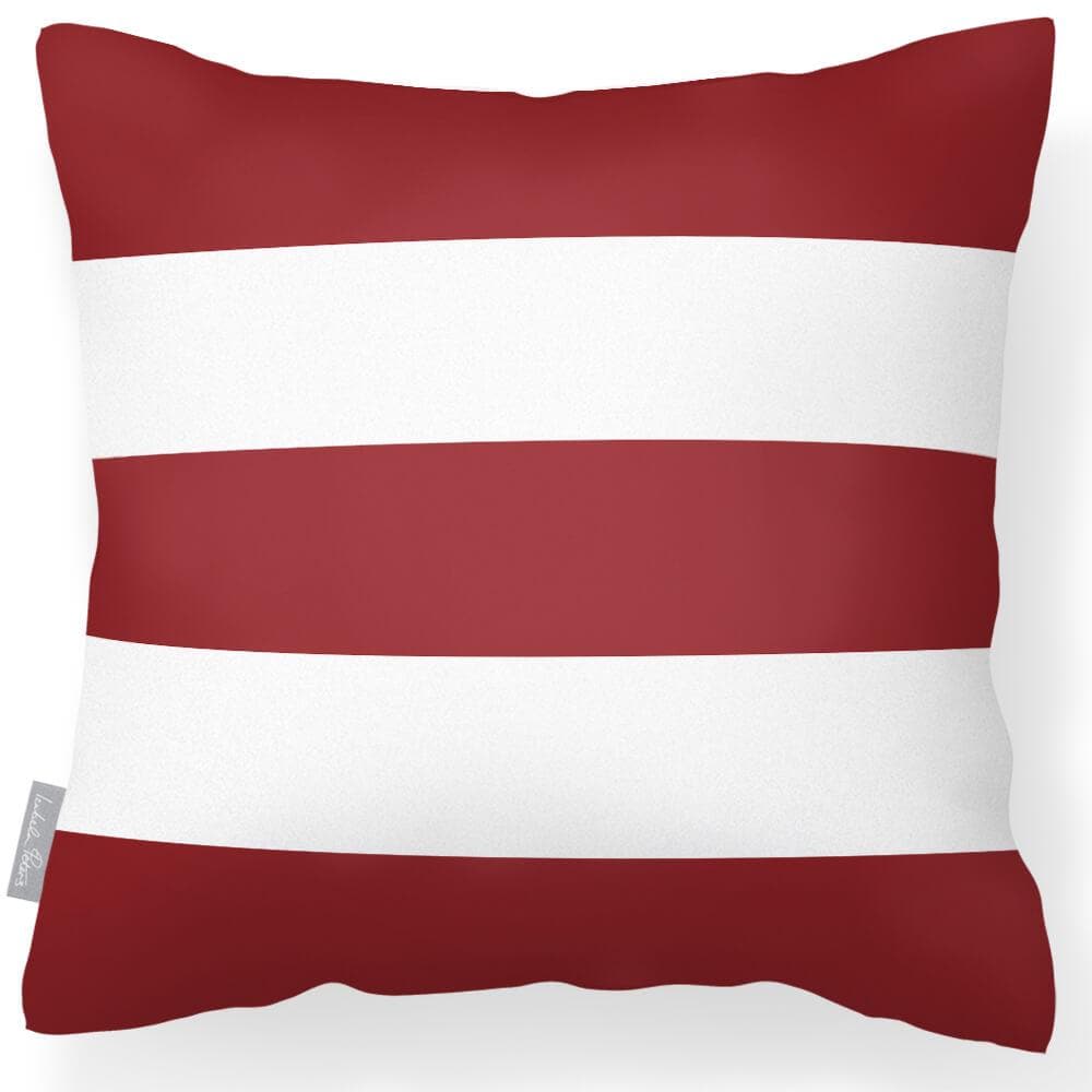 Outdoor Garden Waterproof Cushion - 3 Stripes Horizontal  Izabela Peters Raspberry Red 40 x 40 cm 