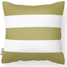 Outdoor Garden Waterproof Cushion - 3 Stripes Horizontal - Golden Lime 50 x 50 cm by Izabela Peters