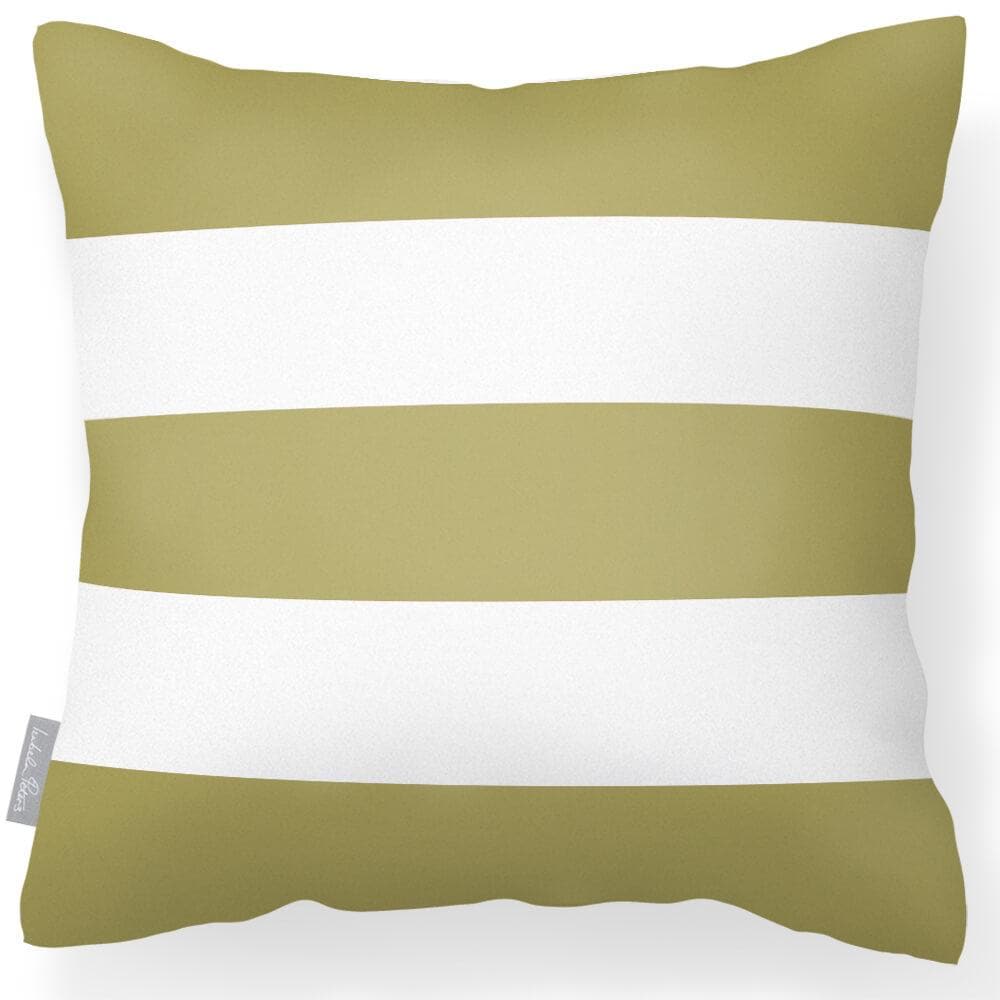 Outdoor Garden Waterproof Cushion - 3 Stripes Horizontal  Izabela Peters Golden Lime 40 x 40 cm 