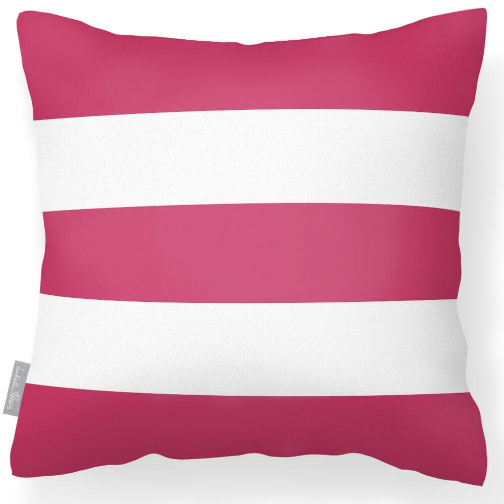Outdoor Garden Waterproof Cushion - 3 Stripes Horizontal  Izabela Peters Pink 40 x 40 cm 