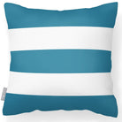 Outdoor Garden Waterproof Cushion - 3 Stripes Horizontal - Prussian Blue 50 x 50 cm by Izabela Peters