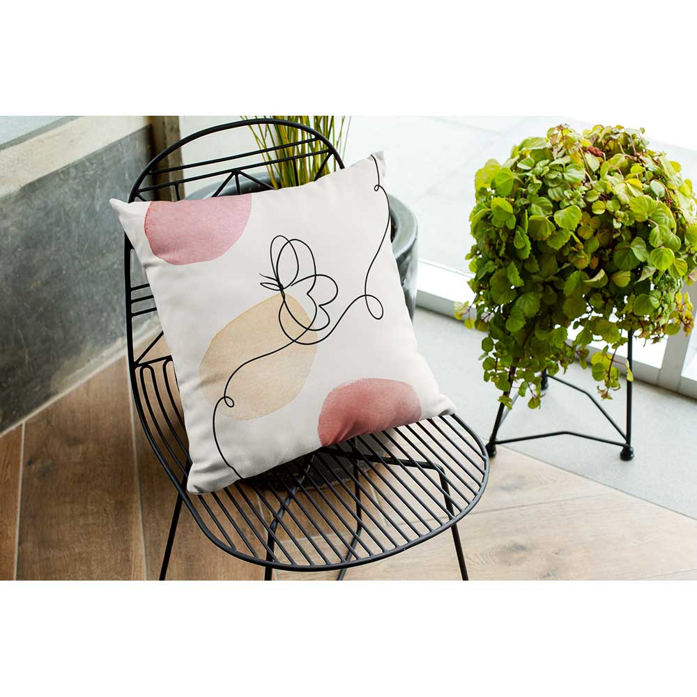 Outdoor Garden Waterproof Cushion - Abstract Butterfly - 40 x 40 cm by Izabela Peters