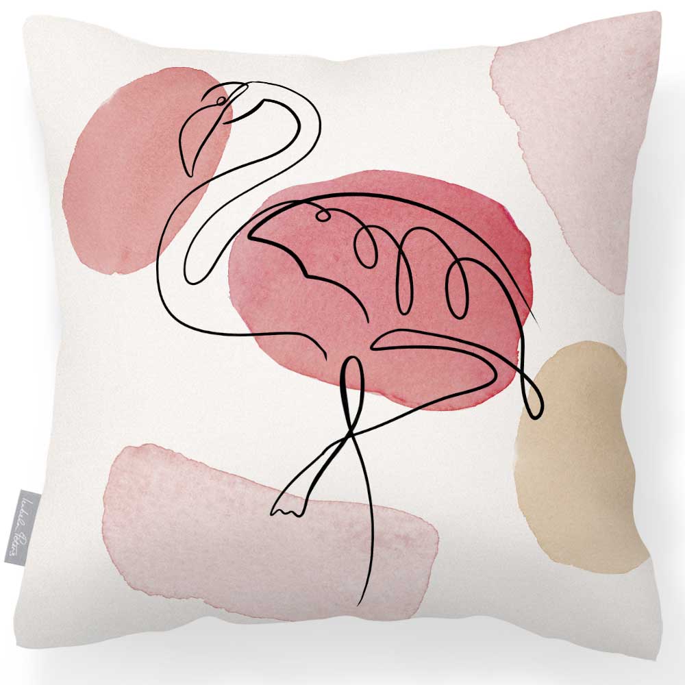 Outdoor Garden Waterproof Cushion - Abstract Flamingo - 40 x 40 cm by Izabela Peters