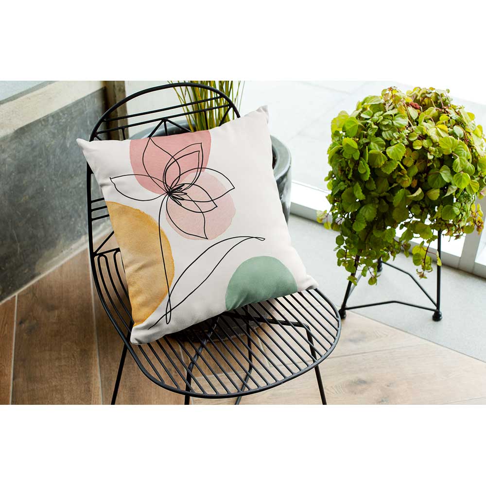 Outdoor Garden Waterproof Cushion - Abstract Flower - 40 x 40 cm by Izabela Peters