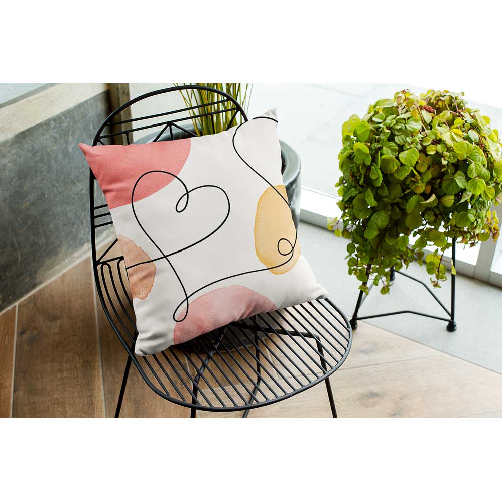 Outdoor Garden Waterproof Cushion - Abstract Heart - 40 x 40 cm by Izabela Peters