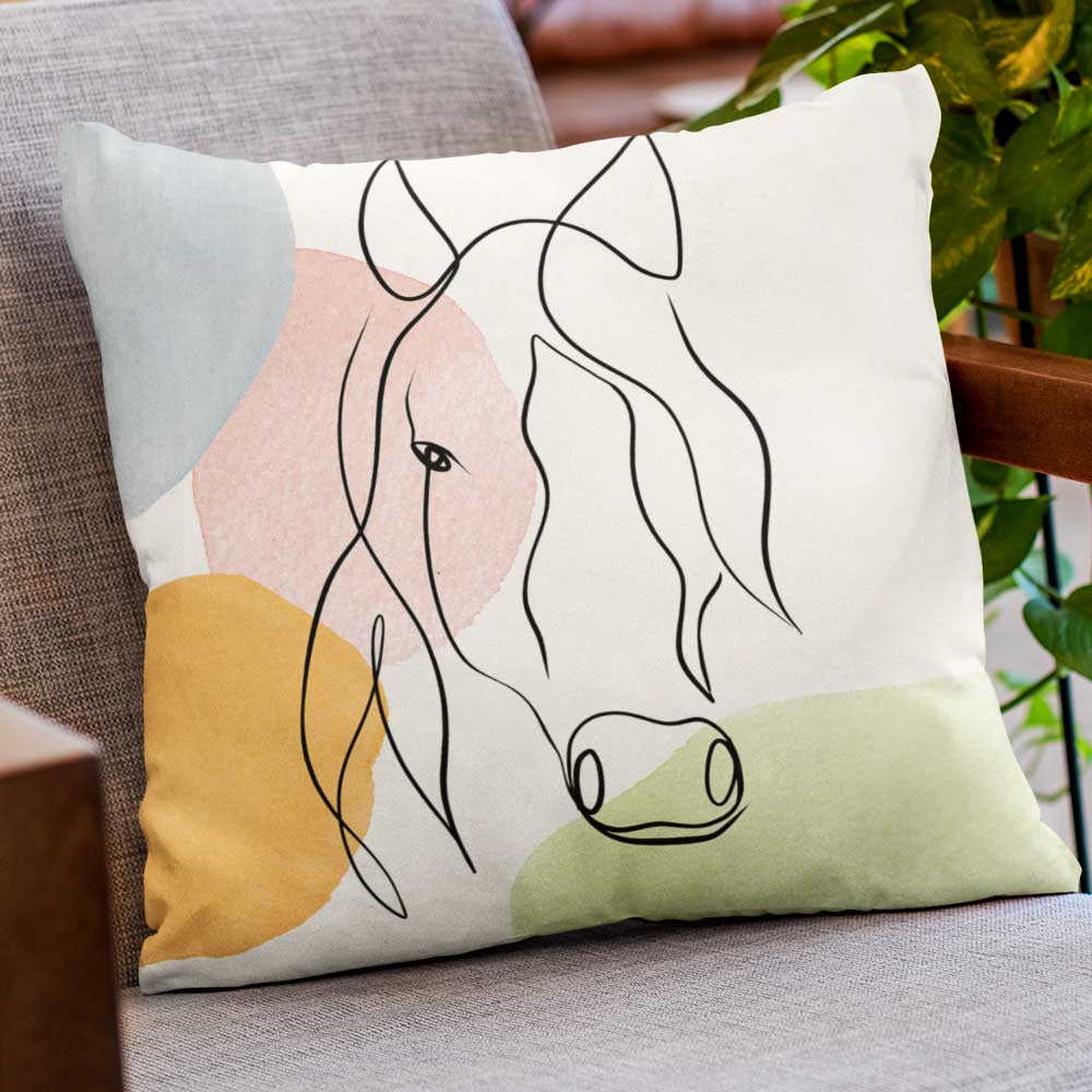 Outdoor Garden Waterproof Cushion - Abstract Horse - 40 x 40 cm by Izabela Peters