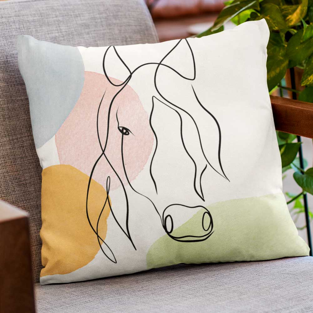 Outdoor Garden Waterproof Cushion - Abstract Horse  Izabela Peters   
