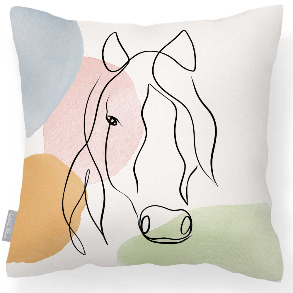 Outdoor Garden Waterproof Cushion - Abstract Horse - 40 x 40 cm by Izabela Peters