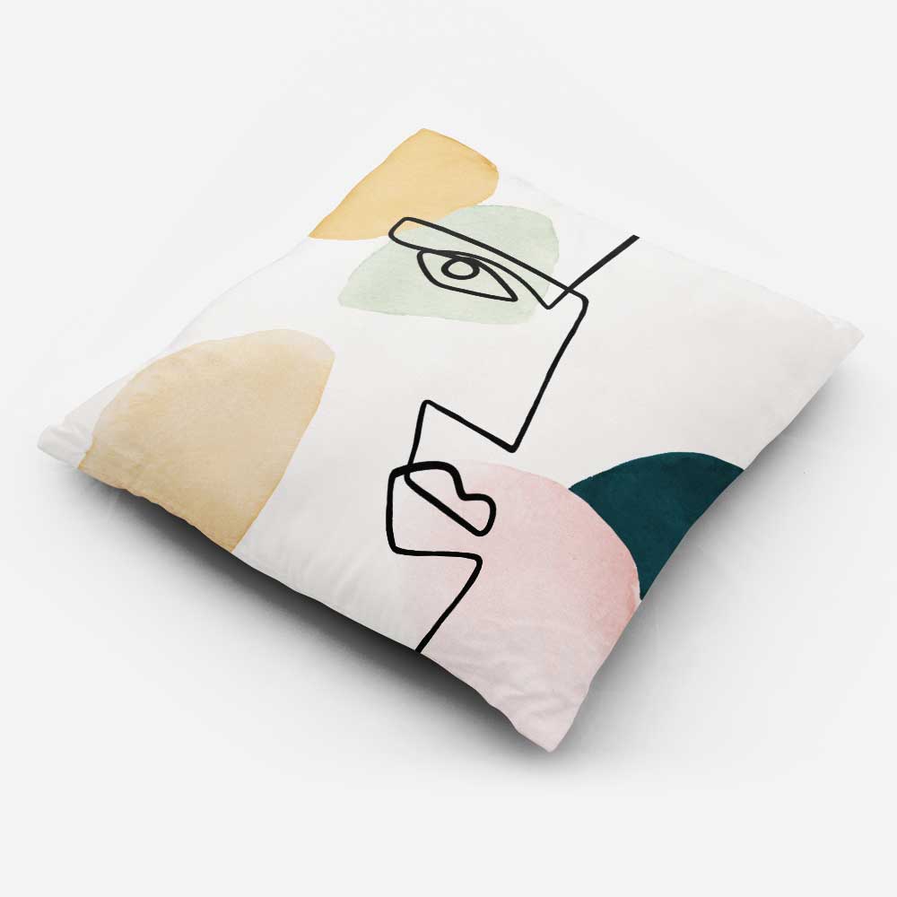 Outdoor Garden Waterproof Cushion - Angular Face - 40 x 40 cm by Izabela Peters