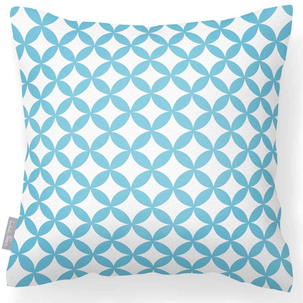 Outdoor Garden Waterproof Cushion - Bahia - Celeste Blue And White 50 x 50 cm by Izabela Peters