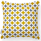 Outdoor Garden Waterproof Cushion - Bahia - Mustard And Grey 50 x 50 cm by Izabela Peters