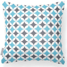 Outdoor Garden Waterproof Cushion - Bahia - Celeste Blue And Grey 50 x 50 cm by Izabela Peters