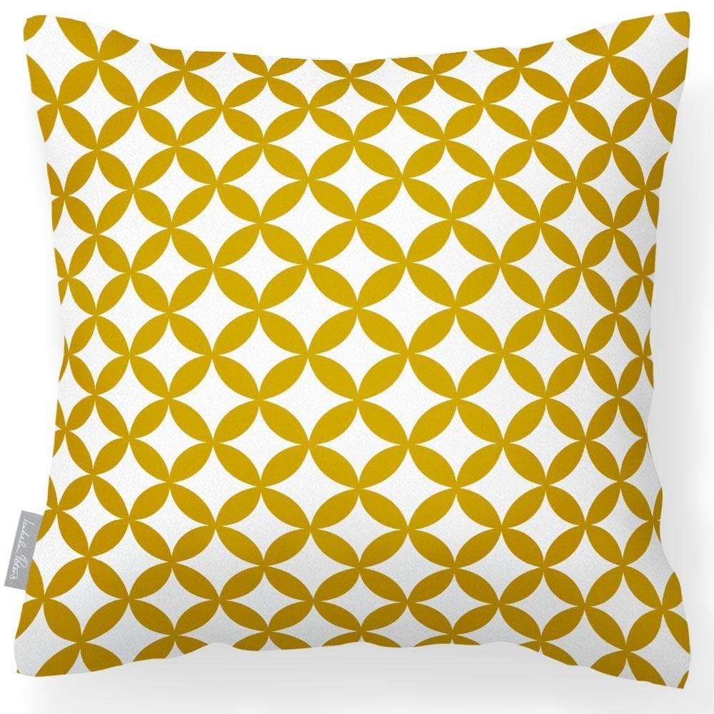 Outdoor Garden Waterproof Cushion - Bahia Luxury Outdoor Cushions Izabela Peters Mustard And White 40 x 40 cm 