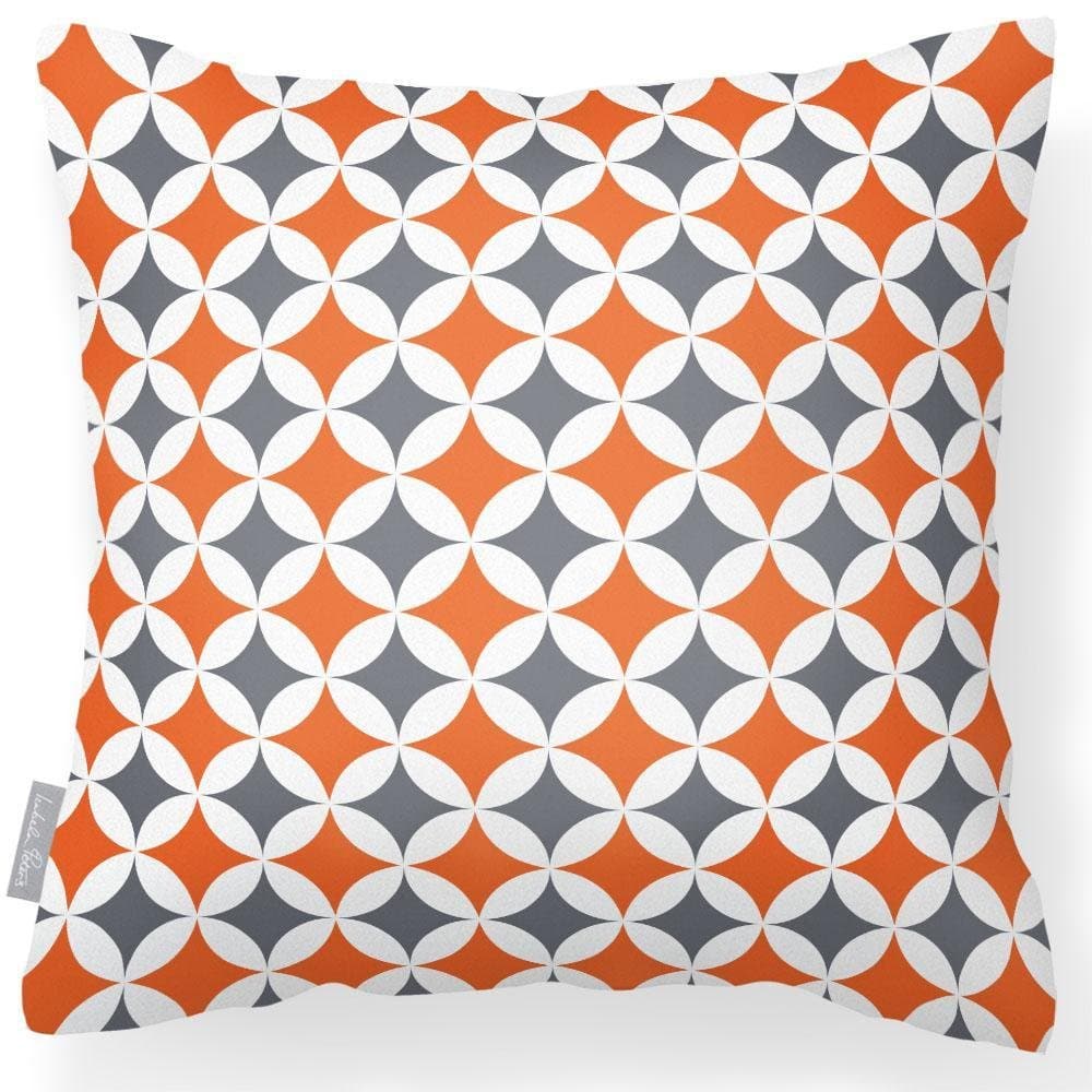 Outdoor Garden Waterproof Cushion - Bahia in Morc Orange And Grey 50 x 50 cm | Izabela Peters