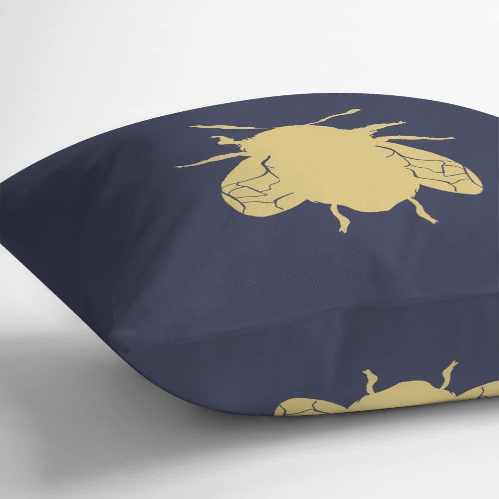 Outdoor Garden Waterproof Cushion - Bee - Graphite 43 x 43 cm by Izabela Peters