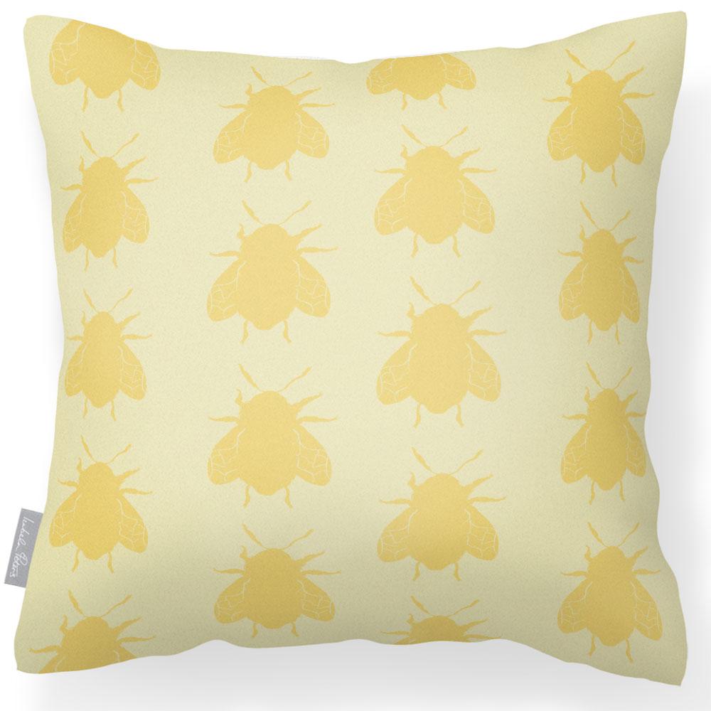 Outdoor Garden Waterproof Cushion - Bees - Cream 50 x 50 cm by Izabela Peters