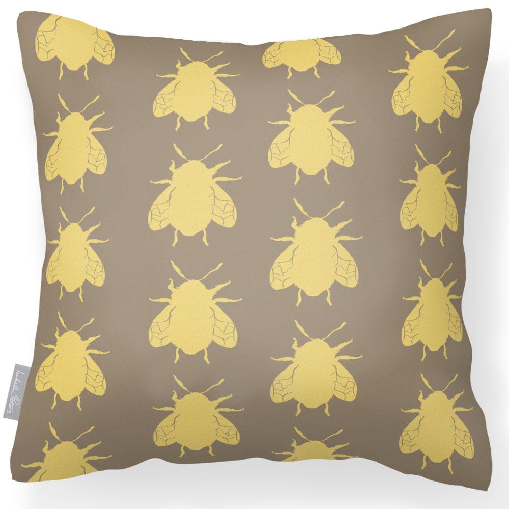 Outdoor Garden Waterproof Cushion - Bees  Izabela Peters Taupe 40 x 40 cm 
