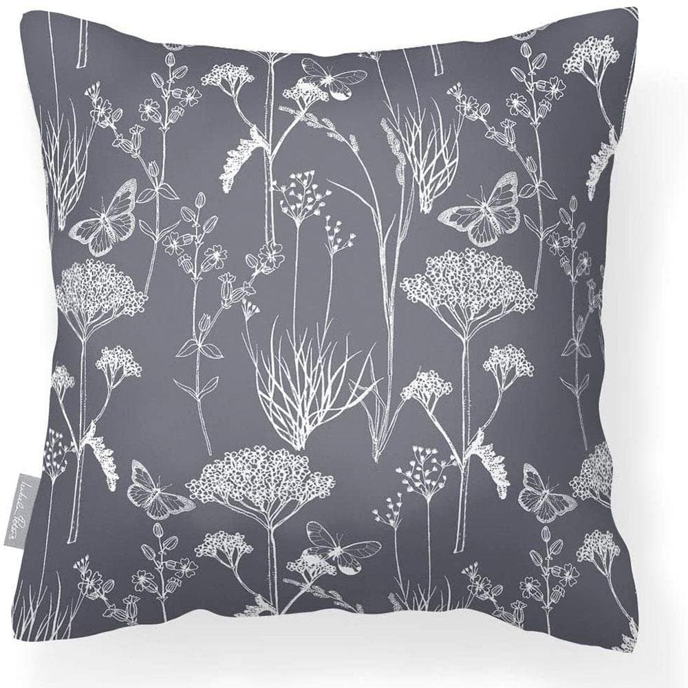 Outdoor Garden Waterproof Cushion - Butterflies  Izabela Peters Slate Grey 40 x 40 cm 