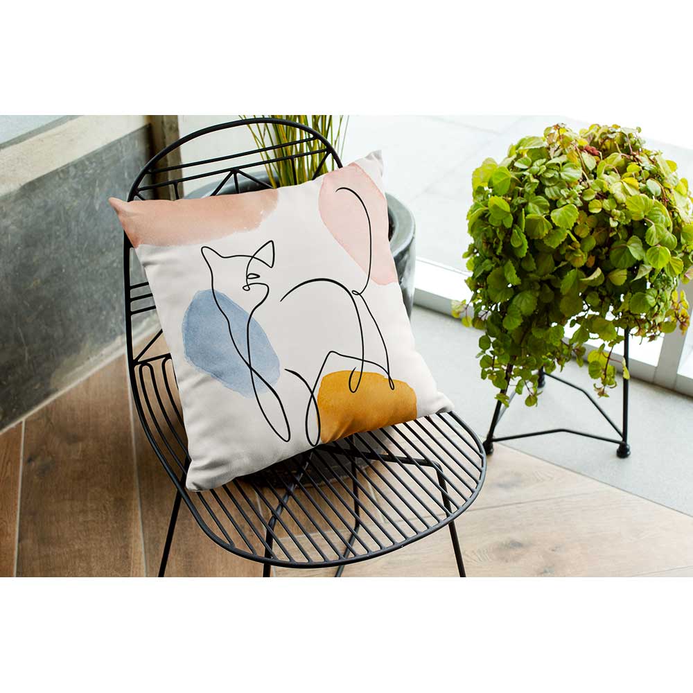 Outdoor Garden Waterproof Cushion - Cat - 40 x 40 cm by Izabela Peters
