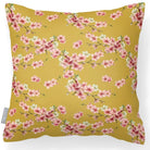 Outdoor Garden Waterproof Cushion - Cherry Blossom - Mustard 50 x 50 cm by Izabela Peters