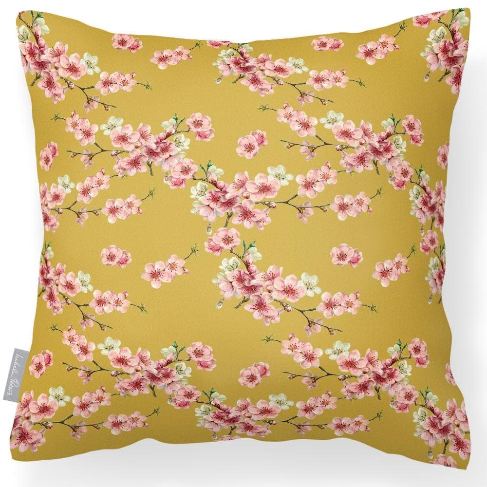 Outdoor Garden Waterproof Cushion - Cherry Blossom  Izabela Peters Mustard 40 x 40 cm 