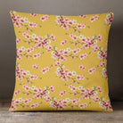 Outdoor Garden Waterproof Cushion - Cherry Blossom - Mustard 50 x 50 cm by Izabela Peters