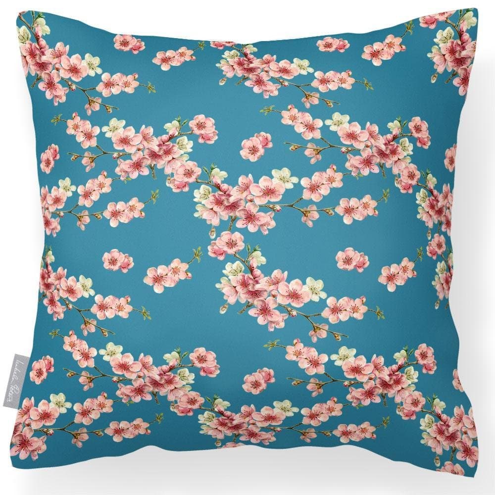 Outdoor Garden Waterproof Cushion - Cherry Blossom  Izabela Peters Prussian Blue 40 x 40 cm 