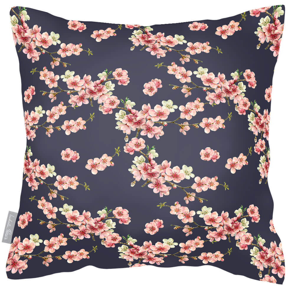 Outdoor Garden Waterproof Cushion - Cherry Blossom  Izabela Peters Graphite 40 x 40 cm 