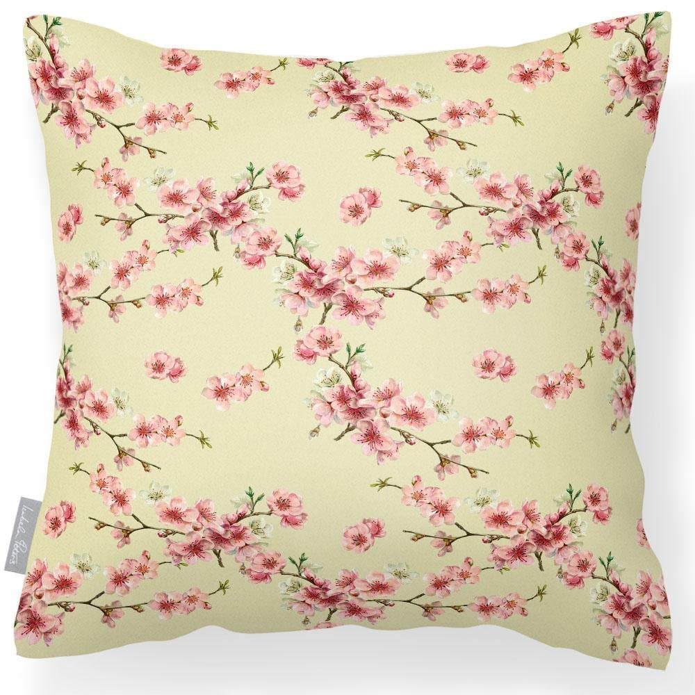 Outdoor Garden Waterproof Cushion - Cherry Blossom - Cream 50 x 50 cm by Izabela Peters