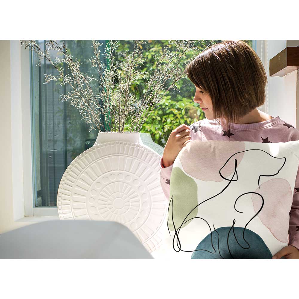 Outdoor Garden Waterproof Cushion - Dog - 40 x 40 cm by Izabela Peters