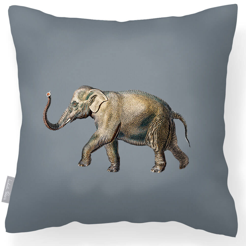 Outdoor Garden Waterproof Cushion - Elephant - French Grey 45 x 45 cm by Izabela Peters