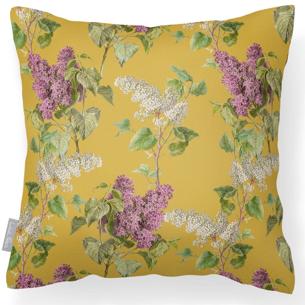 Outdoor Garden Waterproof Cushion - Evening Garden - Mustard 50 x 50 cm by Izabela Peters