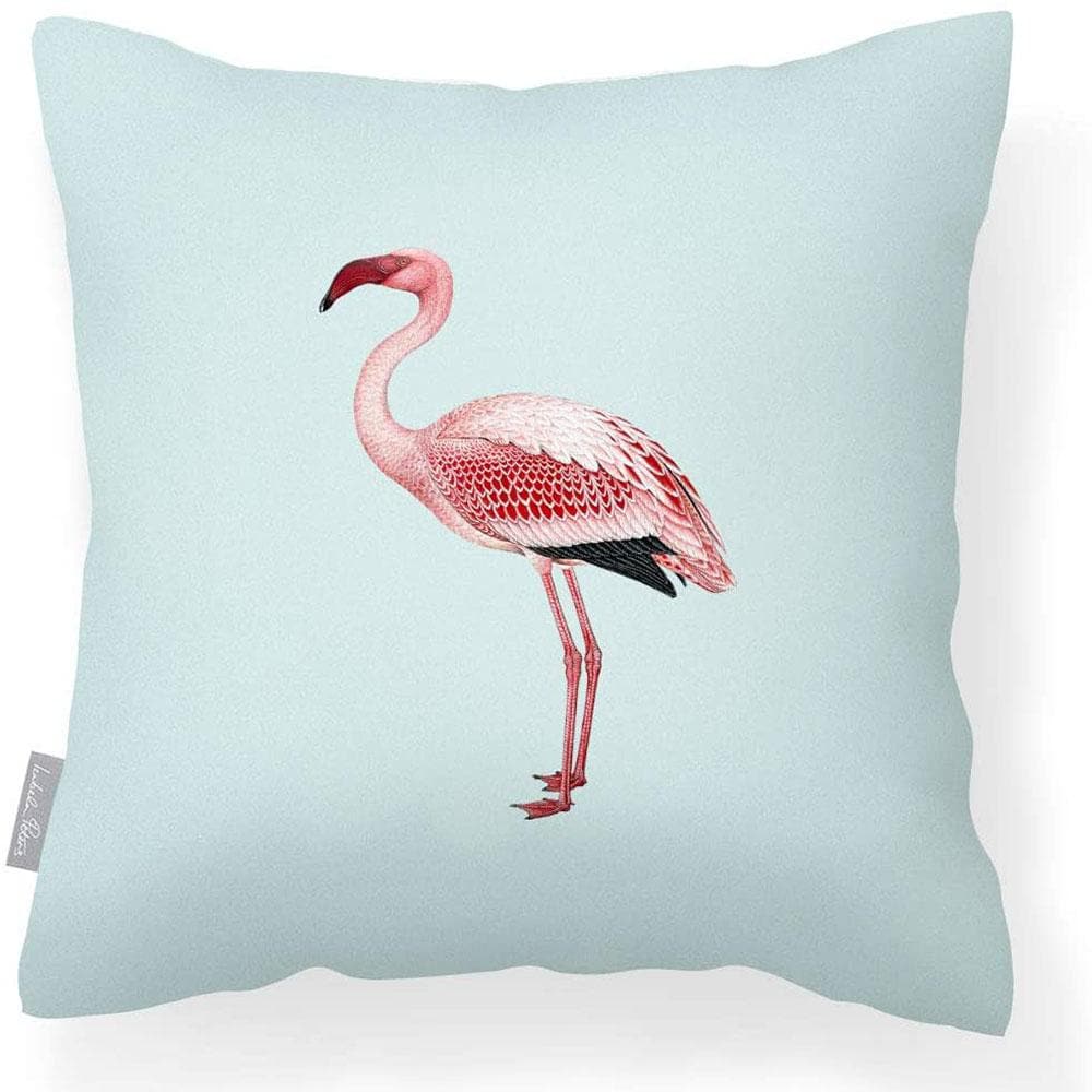 Outdoor Garden Waterproof Cushion - Flamingo - Duck Egg 50 x 50 cm by Izabela Peters