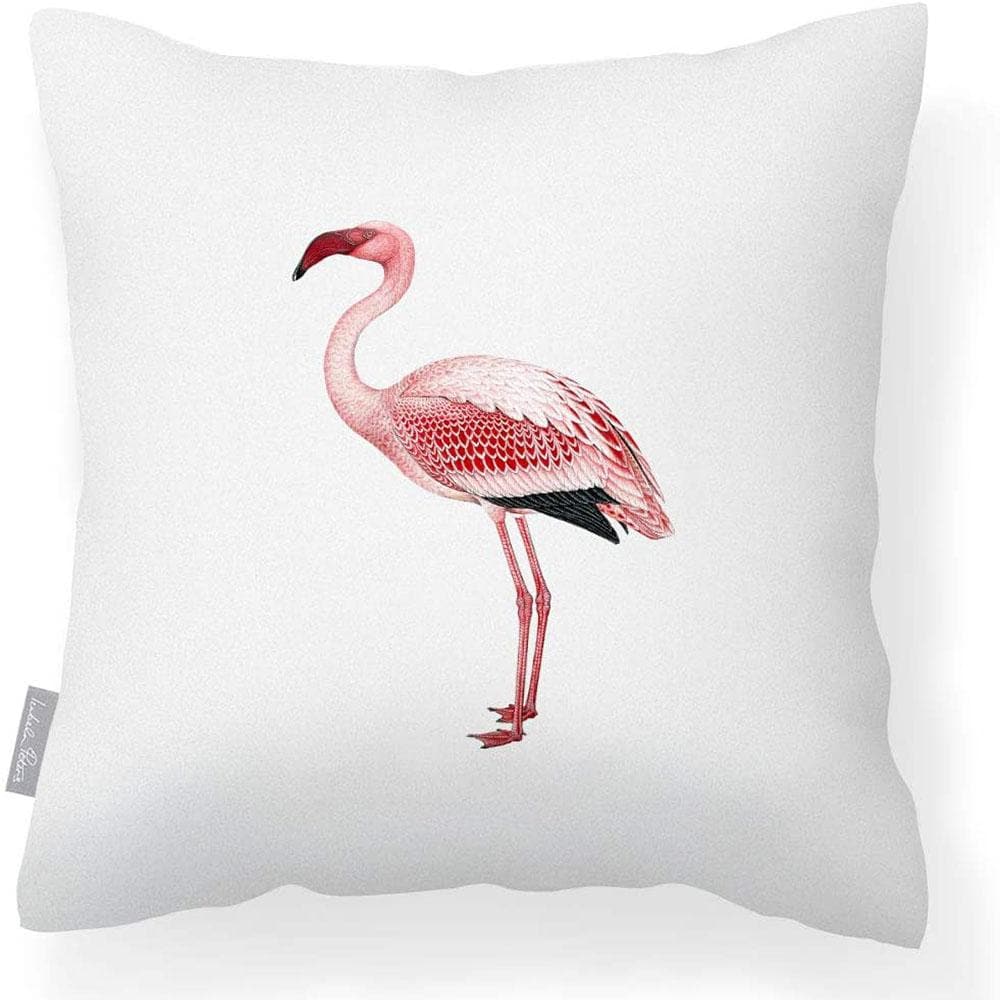 Outdoor Garden Waterproof Cushion - Flamingo - White 50 x 50 cm by Izabela Peters