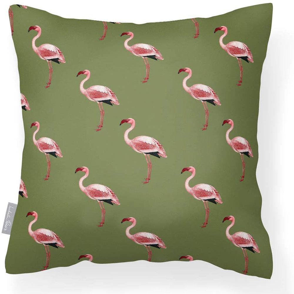 Outdoor Garden Waterproof Cushion - Flamingos  Izabela Peters Sage 40 x 40 cm 