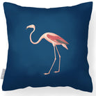Outdoor Garden Waterproof Cushion - Flora and Fauna Flamingo - Estate Blue 45 x 45 cm by Izabela Peters