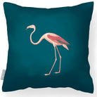 Outdoor Garden Waterproof Cushion - Flora and Fauna Flamingo - Teal 45 x 45 cm by Izabela Peters