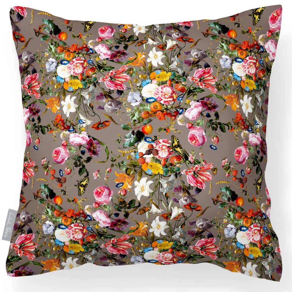 Outdoor Garden Waterproof Cushion - Floral Dream  Izabela Peters Dovedale Stone 40 x 40 cm 