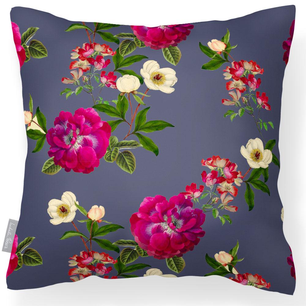 Outdoor Garden Waterproof Cushion - Floral Glade - Duck Egg 50 x 50 cm by Izabela Peters