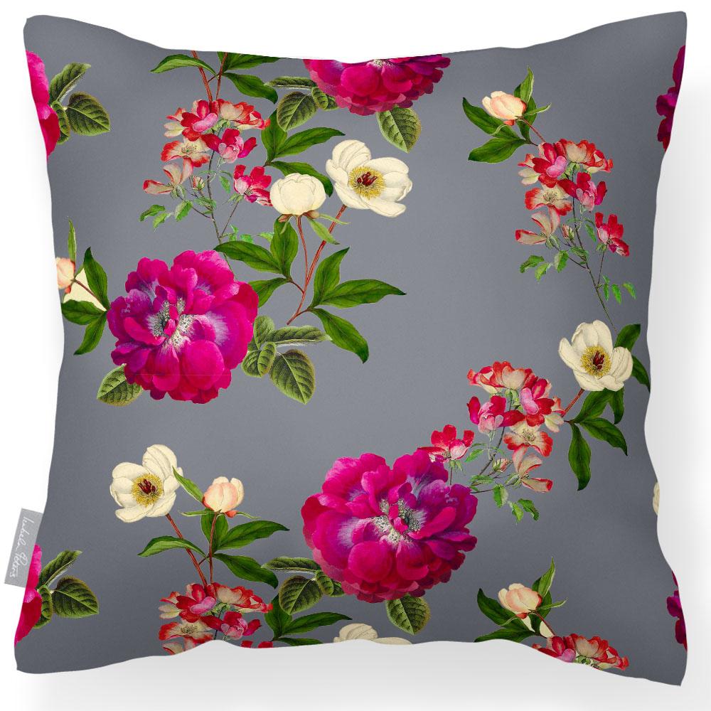 Outdoor Garden Waterproof Cushion - Floral Glade  Izabela Peters Grey 40 x 40 cm 