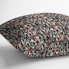 Outdoor Garden Waterproof Cushion - Floral Meadow - Garnet Red on Gainsboro Grey 50 x 50 cm by Izabela Peters